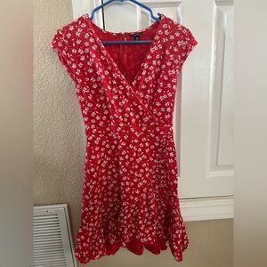 J crew Mercantile Floral Red Wrap Dress